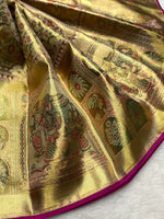 Load image into Gallery viewer, Classic Gold 2gm Zari Bridal Elegance Kanchipuram Handloom Silk Saree SS25365
