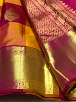 Load image into Gallery viewer, Classic Mustard &amp; Pink 2gm Zari Kanchipuram Handloom Silk Saree SS25570
