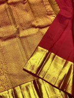 Load image into Gallery viewer, Classic Brick Red 2gm Zari Bridal Elegance Kanchipuram Handloom Silk Saree SS25295
