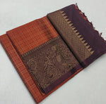 Load image into Gallery viewer, Classic Burnt Orange &amp; Coffee Brown Handloom Soft Silk Saree SS27669

