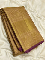 Load image into Gallery viewer, Shimmer Gold &amp; Berry Wine 2gm Zari Elegance Bridal Kanchipuram Handloom Silk Saree SS24376
