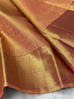 Load image into Gallery viewer, Classic Pastel Melon Orange 2gm Zari Elegance Kanchipuram Silk Saree SS23891
