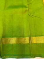 Load image into Gallery viewer, Classic Mango Yellow &amp; Spring Green 2gm Zari Elegance Kanchipuram Handloom Silk Saree SS27356
