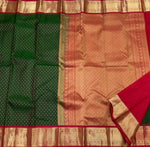 Load image into Gallery viewer, Classic Green &amp; Red 1gm Zari Elegance Kanchipuram Handloom Silk Saree SS27554
