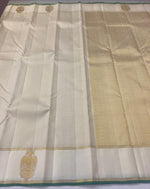 Load image into Gallery viewer, Classic Butter Cream 2gm Zari Elegance Kanchipuram Handloom Silk Saree SS27534
