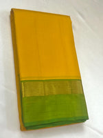 Load image into Gallery viewer, Classic Mango Yellow &amp; Spring Green 2gm Zari Elegance Kanchipuram Handloom Silk Saree SS27356
