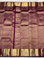 Load image into Gallery viewer, Classic Wine Red 2gm Zari Bridal Elegance Kanchipuram Handloom Silk Saree SS28259

