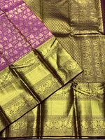 Load image into Gallery viewer, Classic Creamy Pink &amp; Mahogany Red 2gm Zari Kanchipuram Handloom Silk Saree SS26003
