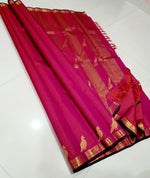 Load image into Gallery viewer, Classic Magenta 2gm Zari Elegance Kanchipuram Handloom Silk Saree SS27803
