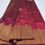 Load image into Gallery viewer, Classic Brick Red 2gm Zari Temple Bridal Elegance Kanchipuram Handloom Silk Saree SS26579
