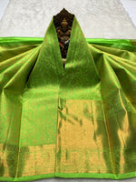 Load image into Gallery viewer, Classic Lime Green 2gm Zari Bridal Elegance Kanchipuram Handloom Silk Saree SS27881
