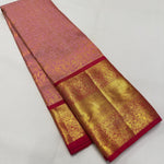Load image into Gallery viewer, Classic Rose &amp; Red 1gm Zari Bridal Elegance Kanchipuram Handloom Silk Saree SS26495

