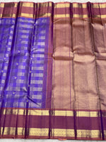 Load image into Gallery viewer, Classic Lavender &amp; Mauve 2gm Zari Bridal Elegance Kanchipuram Handloom Silk Saree SS27505
