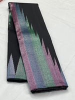 Load image into Gallery viewer, Classic Charcoal Black Silver Multi Color Rising Border 2gm Zari Kanchipuram Handloom Silk Saree SS25578
