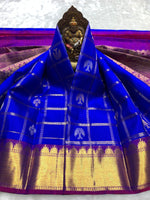 Load image into Gallery viewer, Classic Robin Blue &amp; Purple 2gm Zari Elegance Kanchipuram Handloom Silk Saree SS25364
