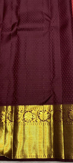 Load image into Gallery viewer, Classic Orange &amp; Coffee Brown 2gm Zari Bridal Elegance Kanchipuram Handloom Silk Saree SS27509
