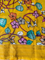 Load image into Gallery viewer, Classic Pen Kalamkari Green Elegance Banglore Silk Saree SS27162
