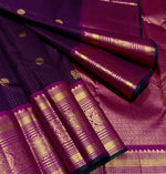 Load image into Gallery viewer, Classic Plum &amp; Deep Pink 2gm Zari Vaira Oosi Brocade Bridal Elegance Kanchipuram Handloom Silk Saree SS27111
