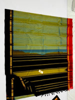 Load image into Gallery viewer, Classic Tea Green &amp; Red Black Elegance Kanchipuram Handloom Silk Saree SS25395
