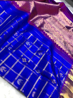 Load image into Gallery viewer, Classic Robin Blue &amp; Purple 2gm Zari Elegance Kanchipuram Handloom Silk Saree SS25364
