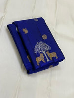 Load image into Gallery viewer, Classic Royal Blue 2gm Zari Elegance Kanchipuram Handloom Silk Saree SS25302
