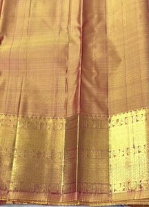 Classic Pastel Melon Orange 2gm Zari Elegance Kanchipuram Silk Saree SS23891