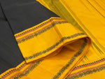 Load image into Gallery viewer, Classic Black &amp; Mustard Yellow Thread Korvai Kanchipuram Handloom Silk Saree SS25955
