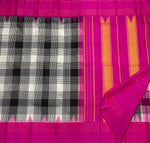 Load image into Gallery viewer, Classic Black &amp; White Checks Deep Pink 1gm Zari Elegance Kanchipuram Handloom Silk Saree SS24713
