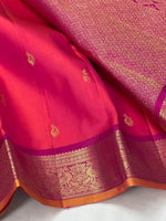 Load image into Gallery viewer, Classic Dark Pink &amp; Wine Red 2gm Zari Bridal Elegance Kanchipuram Handloom Silk Saree SS24601
