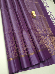 Classic Mauve Elegance Handloom Soft Silk Saree SS26315