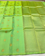 Load image into Gallery viewer, Classic Pista Green 2gm Zari Elegance Kanchipuram Handloom Silk Saree SS27146
