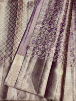 Load image into Gallery viewer, Classic Pastel Purple 2gm Zari Bridal Designer Brocade Elegance Kanchipuram Tissue Handloom Silk Saree SS24205
