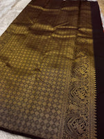 Load image into Gallery viewer, Classic Burnt Orange &amp; Coffee Brown Kanchipuram Handloom Silk Saree SS26409
