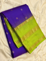 Load image into Gallery viewer, Classic Violet &amp; Spring Green Elegance Kanchipuram Handloom Silk Saree SS28631
