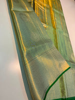 Load image into Gallery viewer, Classic Sea Green Tint Bridal Elegance Tissue Kanchipuram Handloom Silk Saree SS27989
