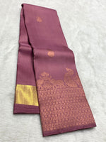 Load image into Gallery viewer, Classic Mauve Cocoa 2gm Zari Elegance Kanchipuram Handloom Silk Saree SS25441
