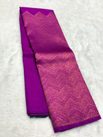 Load image into Gallery viewer, Classic Purple Violet &amp; Pine Green 2gm Zari Elegance Kanchipuram Handloom Silk Saree SS25439
