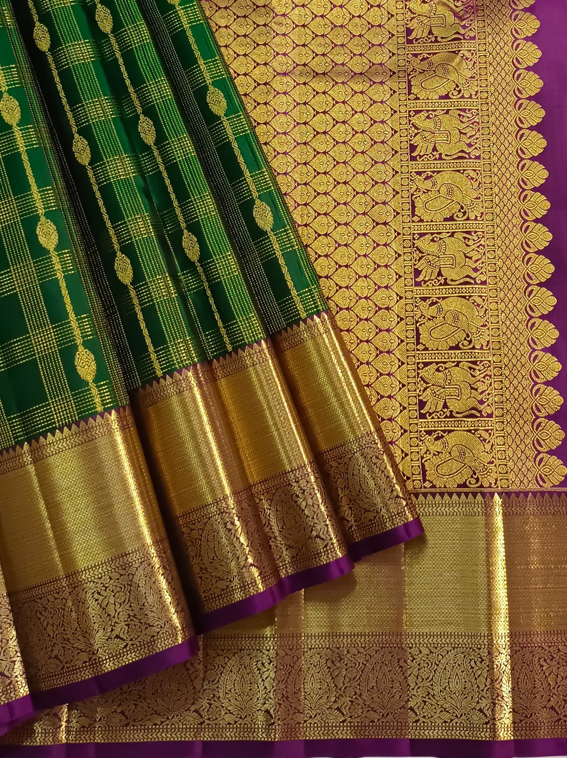 Classic Green & Vadamalli Bridal Elegance Kanchipuram Handloom Silk Saree SS23587