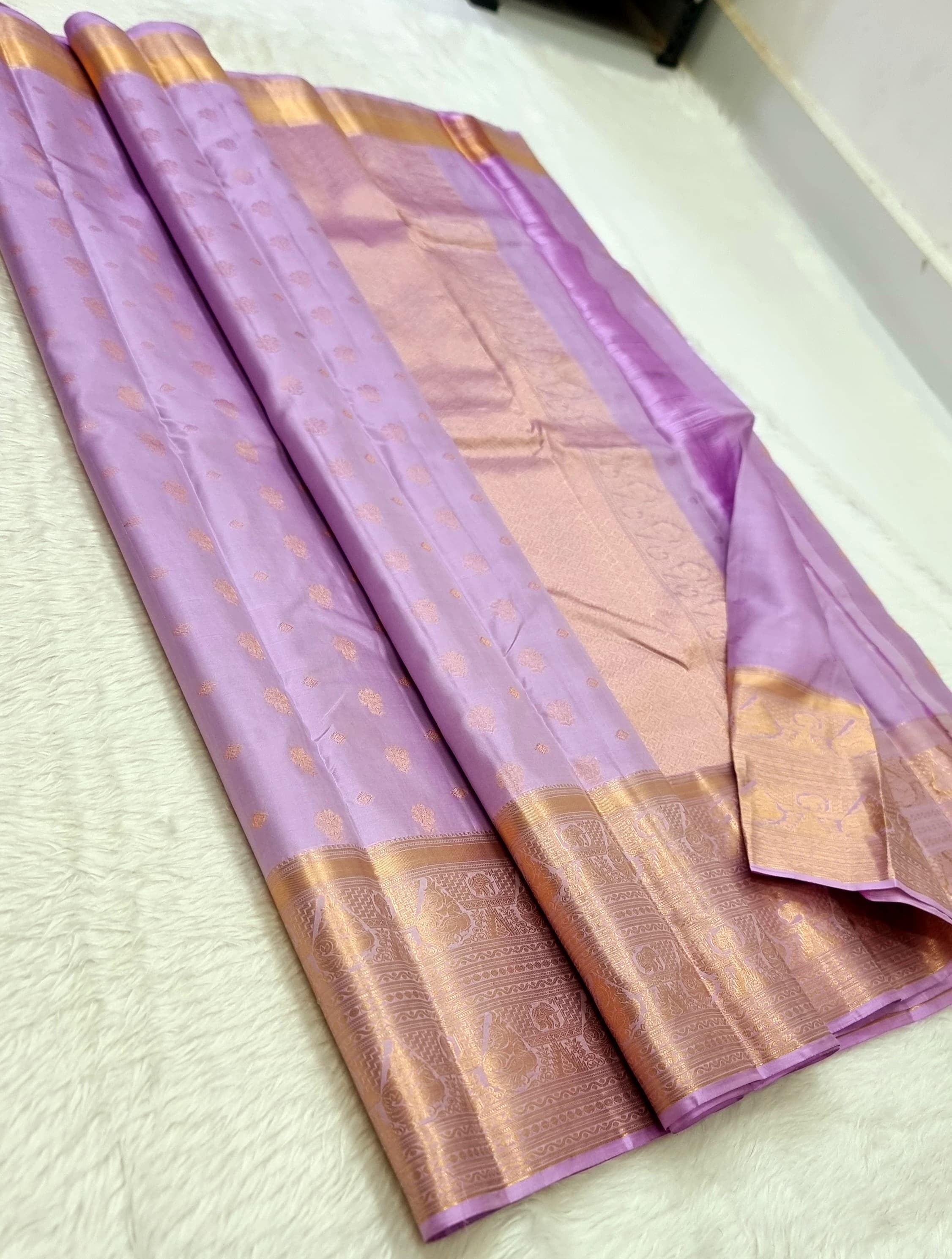 Classic Lilac Elegance Kanchipuram Silk Saree SS23814