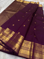 Load image into Gallery viewer, Classic Berry Jam 2gm Zari Elegance Kanchipuram Handloom Silk Saree SS23749
