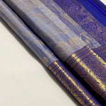 Load image into Gallery viewer, Classic Satin Soft Blue &amp; Royal Blue 1gm Zari Bridal Elegance Kanchipuram Handloom Silk Saree SS20386
