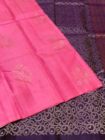 Load image into Gallery viewer, Classic Pink &amp; Plum 1gm Zari Elegance Kanchipuram Handloom Silk Saree SS23548
