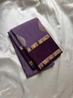 Load image into Gallery viewer, Classic Mauve &amp; Plum 2gm Zari Elegance Kanchipuram Handloom Silk Saree SS24137
