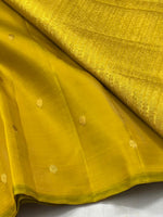 Load image into Gallery viewer, Classic Mango Yellow 2gm Zari Elegance Kanchipuram Handloom Silk Saree SS25266
