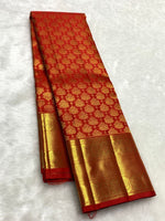 Load image into Gallery viewer, Classic Deep Orange 2gm Zari Bridal Elegance Kanchipuram Handloom Silk Saree SS25449
