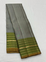 Load image into Gallery viewer, Classic Grey &amp; Olive Green 1gm Zari Elegance Kanchipuram Handloom Silk Saree SS24760
