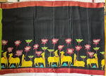 Load image into Gallery viewer, Classic Pen Kalamkari Black Elegance Banglore Silk Saree SS27160
