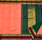 Load image into Gallery viewer, Classic Brick Peach &amp; Sangria Red 2gm Zari Elegance Kanchipuram Handloom Silk Saree SS23553
