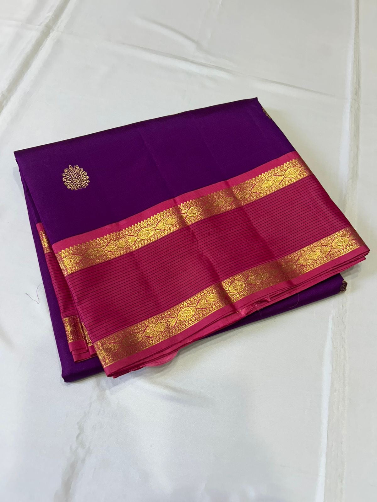 Classic Vadamalli & Berry Pink 2gm Zari Kanchipuram Handloom Silk Saree SS25951