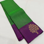 Load image into Gallery viewer, Classic Green &amp; Vadamalli 2gm Zari Kanchipuram Handloom Silk Saree SS26297
